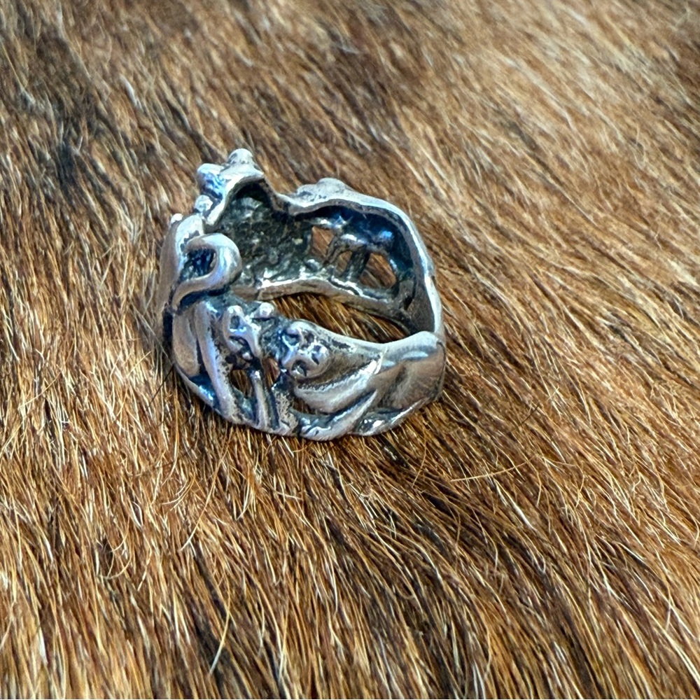 Sterling Silver Cat Ring Size 6 - Picture 8 of 12